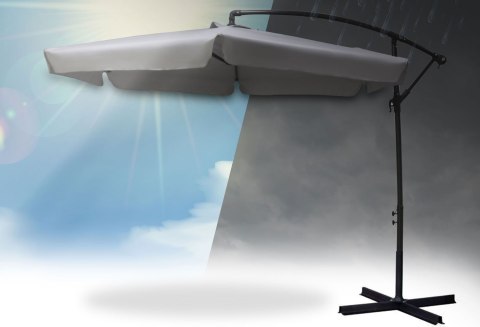 Parasol ogrodowy składany 6 segmentów szary 350cm Parasol ogrodowy składany 6 segmentów szary 350cm