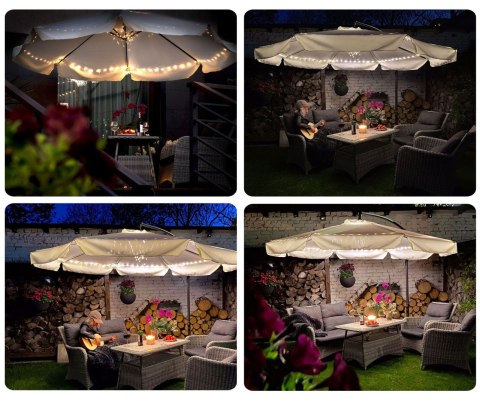 Parasol ogrodowy składany 6 segmentów zielony 350cm Parasol ogrodowy składany 6 segmentów zielony 350cm