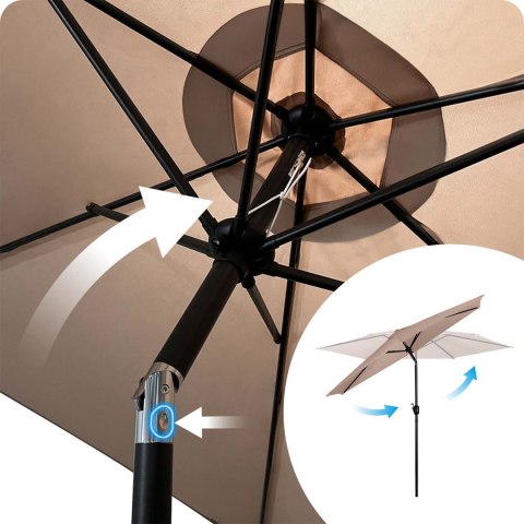 Parasol ogrodowy składany 6 segmentowy 300 cm z pokrowcem Plonos PL-884 Parasol ogrodowy składany 6 segmentowy 300 cm z pokrowcem Plonos PL-884