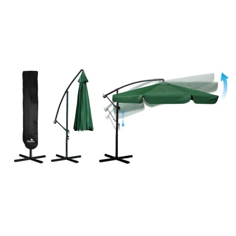 Parasol ogrodowy składany 6 segmentowy 350 cm z pokrowcem Plonos PL-880 Parasol ogrodowy składany 6 segmentowy 350 cm z pokrowcem Plonos PL-880