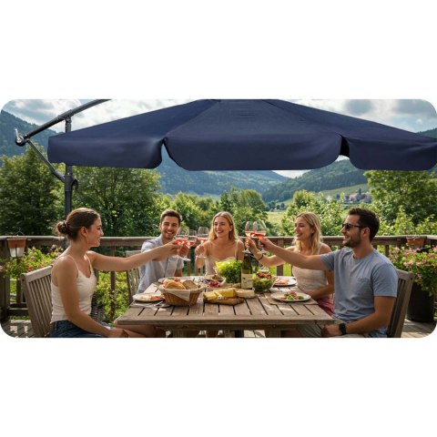 Parasol ogrodowy składany 6 segmentowy 350 cm z pokrowcem Plonos PL-880 Parasol ogrodowy składany 6 segmentowy 350 cm z pokrowcem Plonos PL-880