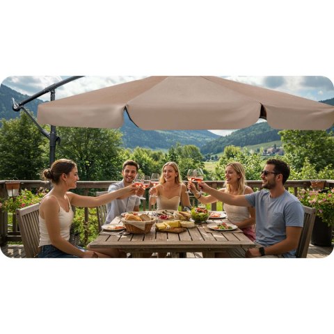 Parasol ogrodowy składany 6 segmentowy 350 cm z pokrowcem Plonos PL-880 Parasol ogrodowy składany 6 segmentowy 350 cm z pokrowcem Plonos PL-880