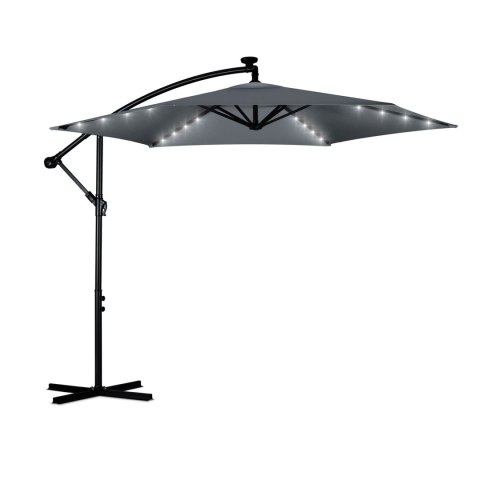 Parasol ogrodowy składany 6 segmentowy 350 cm z pokrowcem i lampkami Plonos PL-882 Parasol ogrodowy składany 6 segmentowy 350 cm z pokrowcem i lampkami Plonos PL-882