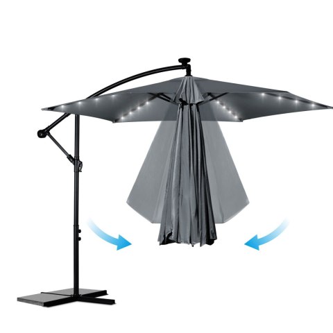 Parasol ogrodowy składany 6 segmentowy 350 cm z pokrowcem i lampkami Plonos PL-882 Parasol ogrodowy składany 6 segmentowy 350 cm z pokrowcem i lampkami Plonos PL-882