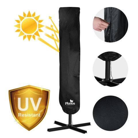 Parasol ogrodowy składany 6 segmentowy 350 cm z pokrowcem i lampkami Plonos PL-882 Parasol ogrodowy składany 6 segmentowy 350 cm z pokrowcem i lampkami Plonos PL-882
