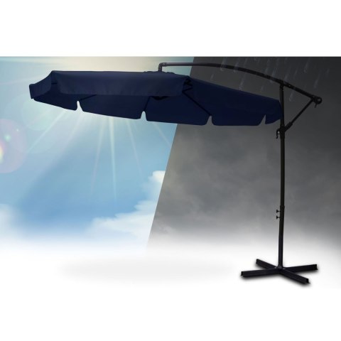 Parasol ogrodowy składany 8 segmentów granatowy 350cm Parasol ogrodowy składany 8 segmentów granatowy 350cm