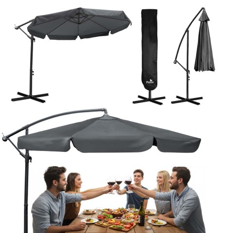 Parasol ogrodowy składany 8 segmentowy 350 cm z pokrowcem Plonos PL-881 Parasol ogrodowy składany 8 segmentowy 350 cm z pokrowcem Plonos PL-881