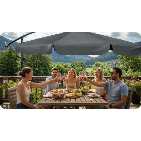 Parasol ogrodowy składany 8 segmentowy 350 cm z pokrowcem Plonos PL-881 Parasol ogrodowy składany 8 segmentowy 350 cm z pokrowcem Plonos PL-881