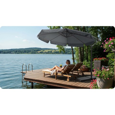 Parasol ogrodowy składany 8 segmentowy 350 cm z pokrowcem Plonos PL-881 Parasol ogrodowy składany 8 segmentowy 350 cm z pokrowcem Plonos PL-881