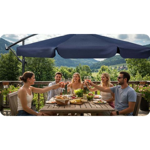 Parasol ogrodowy składany 8 segmentowy 350 cm z pokrowcem Plonos PL-881 Parasol ogrodowy składany 8 segmentowy 350 cm z pokrowcem Plonos PL-881