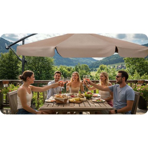 Parasol ogrodowy składany 8 segmentowy 350 cm z pokrowcem Plonos PL-881 Parasol ogrodowy składany 8 segmentowy 350 cm z pokrowcem Plonos PL-881