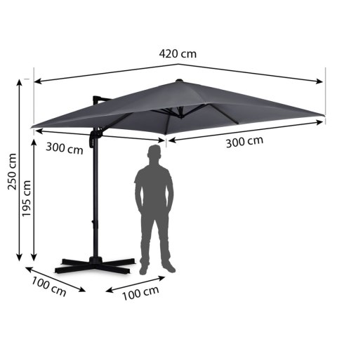Parasol ogrodowy składany 8 segmentowy 420 cm z pokrowcem Plonos PL-883 Parasol ogrodowy składany 8 segmentowy 420 cm z pokrowcem Plonos PL-883
