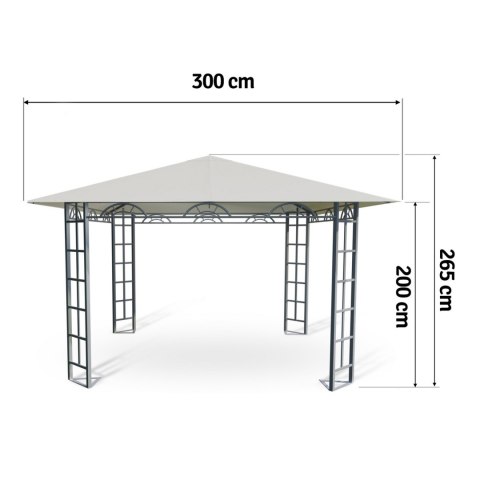 Pawilon ogrodowy beżowy, namiot 3x3m Plonos 4932 Pawilon ogrodowy beżowy, namiot 3x3m Plonos 4932