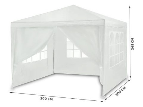 Pawilon ogrodowy biały 3x3m 4936 Pawilon ogrodowy biały 3x3m 4936