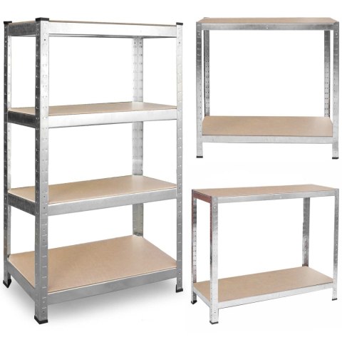 Regał metalowy magazynowy zestaw 2 szt 150 x 75 x 30 cm Plonos PL-700 Regał metalowy magazynowy zestaw 2 szt 150 x 75 x 30 cm Plonos PL-700