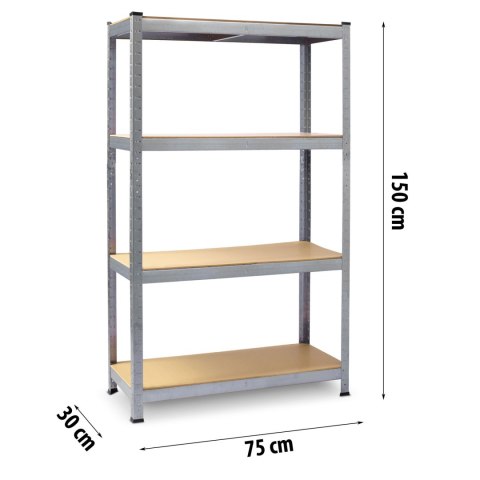Regał metalowy magazynowy zestaw 2 szt 150 x 75 x 30 cm Plonos PL-700 Regał metalowy magazynowy zestaw 2 szt 150 x 75 x 30 cm Plonos PL-700