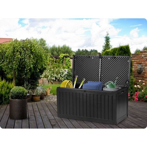 Skrzynia ogrodowa 109 x 51 x 55 cm 270 litrów czarna Skrzynia ogrodowa 109 x 51 x 55 cm 270 litrów czarna