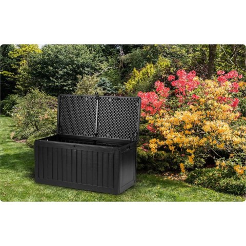 Skrzynia ogrodowa 109 x 51 x 55 cm 270 litrów czarna Skrzynia ogrodowa 109 x 51 x 55 cm 270 litrów czarna