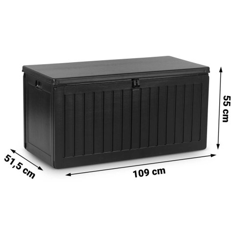 Skrzynia ogrodowa 109 x 51 x 55 cm 270 litrów czarna Skrzynia ogrodowa 109 x 51 x 55 cm 270 litrów czarna