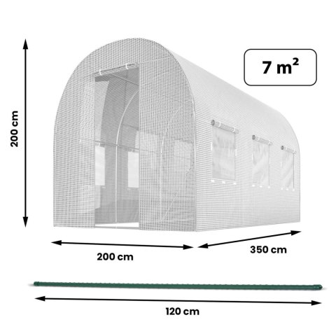 Tunel ogrodowy 2 x 3,5 m (7m2) biały Plonos Tunel ogrodowy 2 x 3,5 m (7m2) biały Plonos