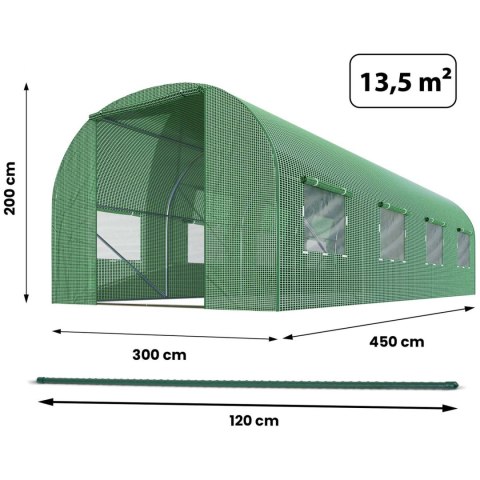Tunel ogrodowy 3 x 4,5 m (13,5m2) Plonos Tunel ogrodowy 3 x 4,5 m (13,5m2) Plonos