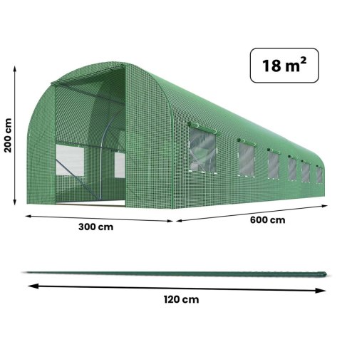 Tunel ogrodowy 3 x 6 m (18m2) Plonos Tunel ogrodowy 3 x 6 m (18m2) Plonos