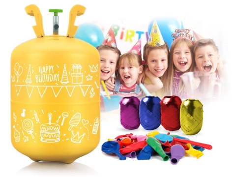 Butla z helem 0,20m3 z balonami i wstążką Ricokids Butla z helem 0,20m3 z balonami i wstążką Ricokids