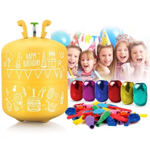 Butla z helem 0,42m3 z balonami i wstążką Ricokids Butla z helem 0,42m3 z balonami i wstążką Ricokids