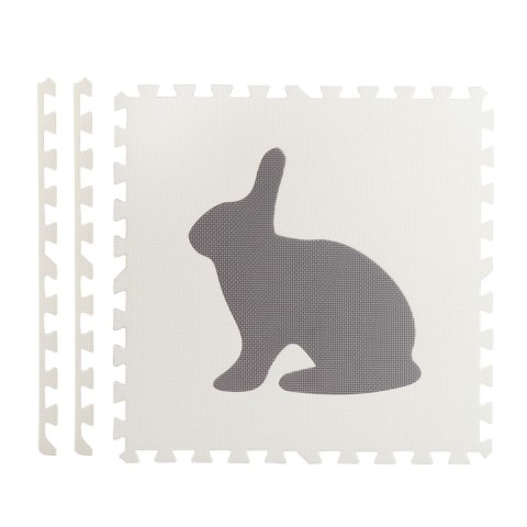 Duża mata piankowa, puzzle, zwierzątka białe i szare 6 szt Duża mata piankowa, puzzle, zwierzątka białe i szare 6 szt