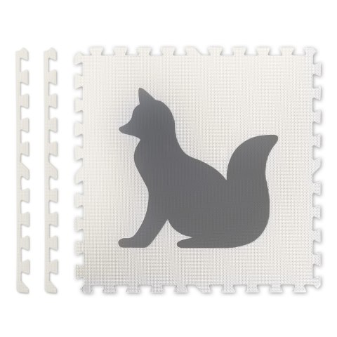 Duża mata piankowa, puzzle, zwierzątka białe i szare 6 szt Duża mata piankowa, puzzle, zwierzątka białe i szare 6 szt