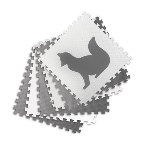 Duża mata piankowa, puzzle, zwierzątka białe i szare 6 szt Duża mata piankowa, puzzle, zwierzątka białe i szare 6 szt