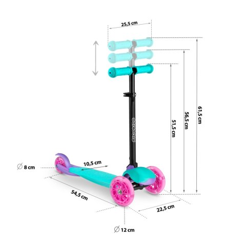 Hulajnoga trójkołowa Ricokids Loco - turkusowo różowa Hulajnoga trójkołowa Ricokids Loco - turkusowo różowa