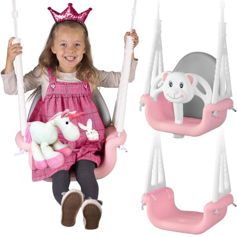 Huśtawka kubełkowa Miś 3w1 Ricokids różowa Huśtawka kubełkowa Miś 3w1 Ricokids różowa