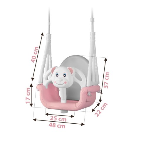 Huśtawka kubełkowa Miś 3w1 Ricokids różowa Huśtawka kubełkowa Miś 3w1 Ricokids różowa