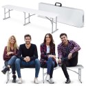 Ławka ogrodowa składana 180 cm Plonos biała