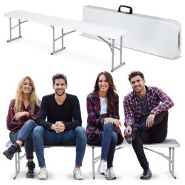 Ławka ogrodowa składana 180 cm Plonos biała