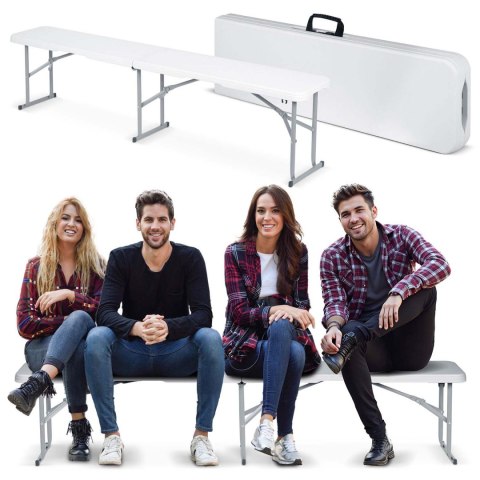 Ławka ogrodowa składana 180 cm Plonos biała