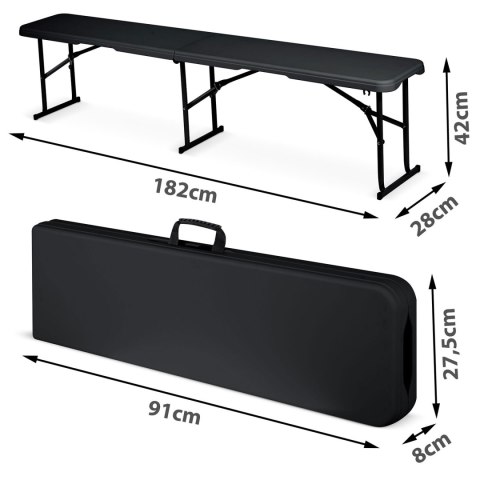 Ławka ogrodowa składana 180 cm Plonos czarna Ławka ogrodowa składana 180 cm Plonos czarna