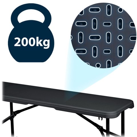 Ławka ogrodowa składana 180 cm Plonos czarna Ławka ogrodowa składana 180 cm Plonos czarna