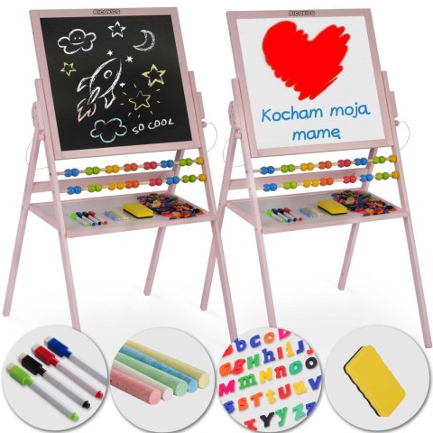 Magnetyczna kredowa tablica obrotowa Ricokids - różowa Magnetyczna kredowa tablica obrotowa Ricokids - różowa