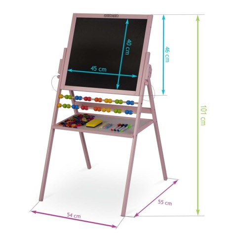 Magnetyczna kredowa tablica obrotowa Ricokids - różowa Magnetyczna kredowa tablica obrotowa Ricokids - różowa