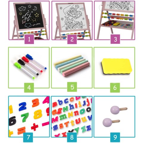 Magnetyczna kredowa tablica obrotowa Ricokids - różowa Magnetyczna kredowa tablica obrotowa Ricokids - różowa