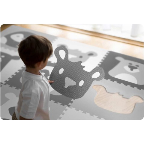 Mata piankowa puzzle 180x180cm 9 szt szare zwierzątka Mata piankowa puzzle 180x180cm 9 szt szare zwierzątka