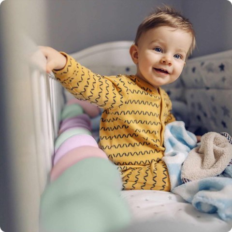 Otulacz do łóżeczka Ricokids 3m - miętowo-różowo-fioletowy Otulacz do łóżeczka Ricokids 3m - miętowo-różowo-fioletowy
