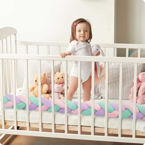 Otulacz do łóżeczka Ricokids 3m - miętowo-różowo-fioletowy Otulacz do łóżeczka Ricokids 3m - miętowo-różowo-fioletowy