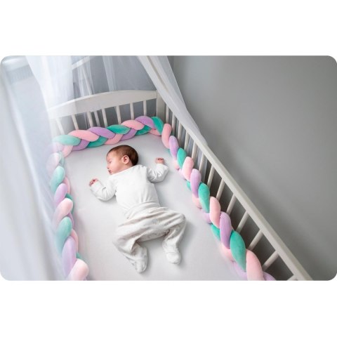 Otulacz do łóżeczka Ricokids 3m - miętowo-różowo-fioletowy Otulacz do łóżeczka Ricokids 3m - miętowo-różowo-fioletowy