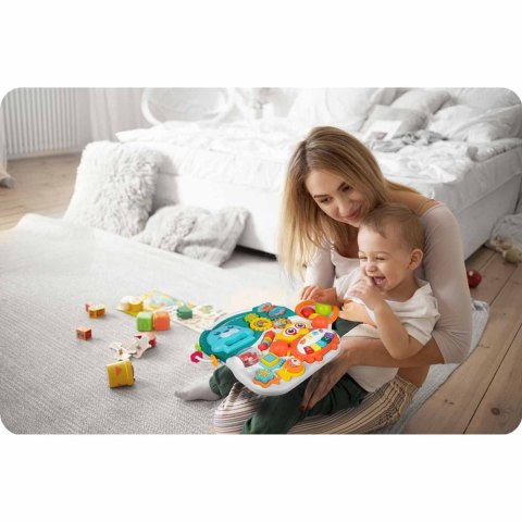 Pchacz stolik edukacyjny 3w1 RK-810 biało-niebieski Pchacz stolik edukacyjny 3w1 RK-810 biało-niebieski