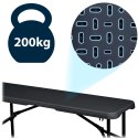 Zestaw ogrodowy składany ławka + 2 ławki 180 cm Plonos czarny