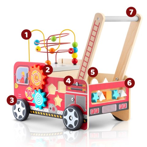 Drewniany chodzik pchacz straż pożarna RK-873 Ricokids Drewniany chodzik pchacz straż pożarna RK-873 Ricokids