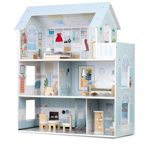 Duży Drewniany domek dla lalek 3-piętrowy Ricokids RK-878 Duży Drewniany domek dla lalek 3-piętrowy Ricokids RK-878